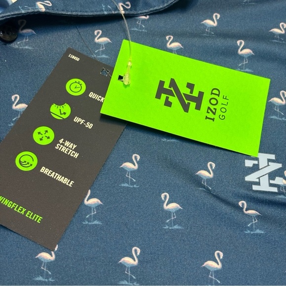 IZOD Swingflex Elite Short Sleeve Printed Polo Shirt - Picture 8 of 8